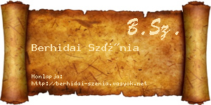 Berhidai Szénia névjegykártya